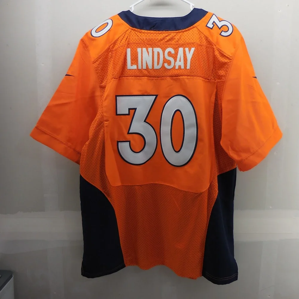 Nike Denver Broncos Phillip Lindsay 30 On Field Jersey Mens 52‎ Orange Navy